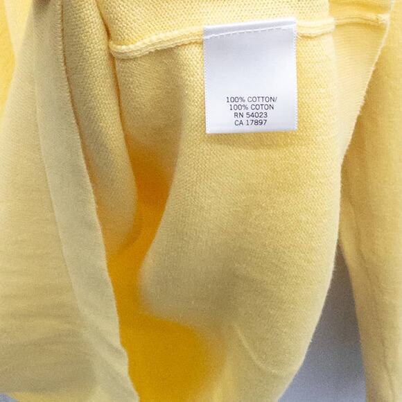 Banana Republic Mens V neck Cotton Sweater Yellow  L - Picture 3 of 4